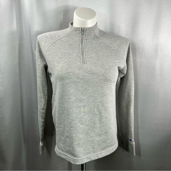 Champion Heather Gray Quarter Zip Sweatshirt M - Picture 1 of 6